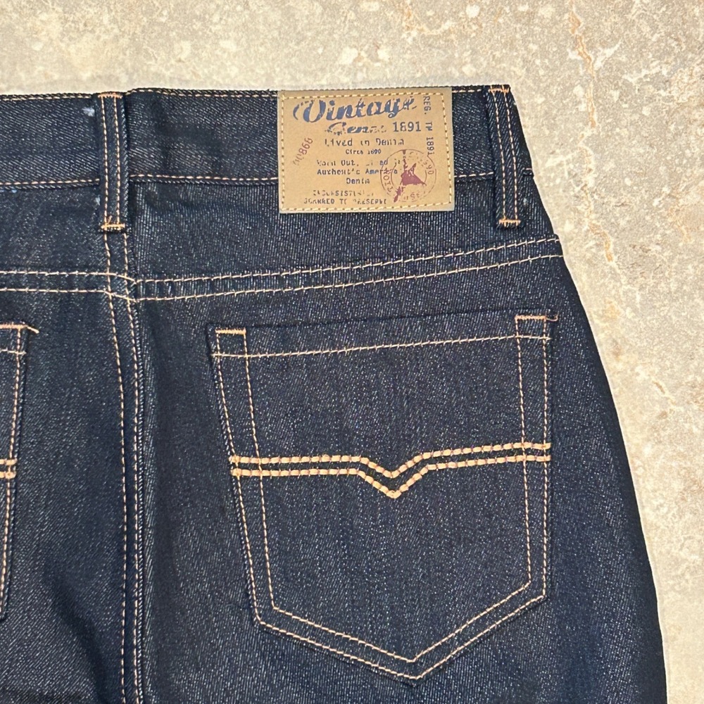 Vintage Genes 1891 Jeans Men 28x30 Blue Denim Dark Wash Slim Cotton Blend Casual